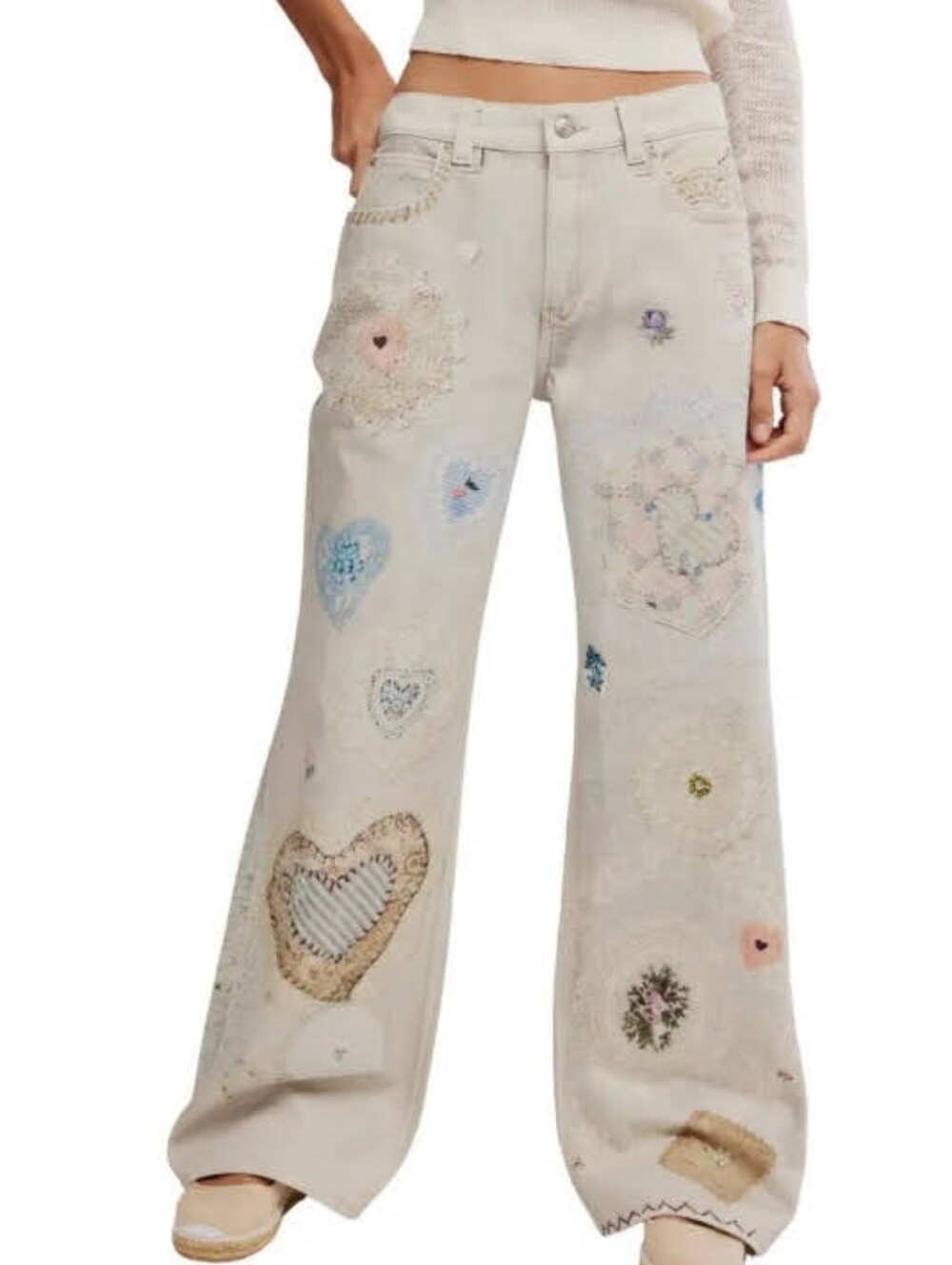 Free People Printed Straight Leg Jeans, SZ 31, NWT